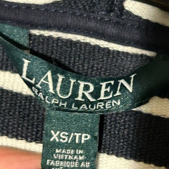 Ralph Lauren Navy & White Striped Nautical Hoodie Gold Button Sailor Pullover XS - Picture 4 of 8